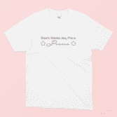 Don't blame me I'm a Pisces illustrated white t-shirt on a pink background