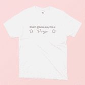 Don't blame me I'm a Virgo illustrated white t-shirt on a pink background