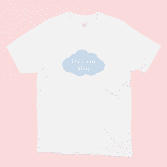 dream big illustrated white t-shirt on a pink background