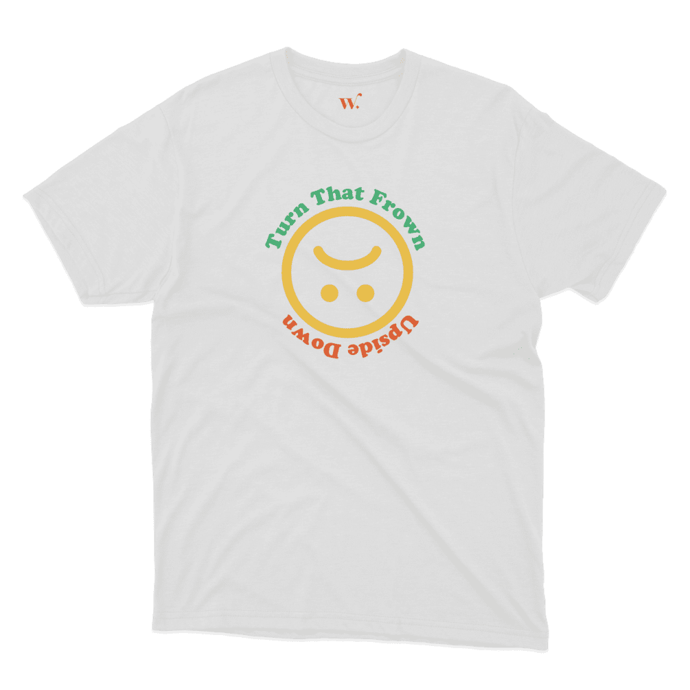 Turn that frown - grey mockup Turn that frown - grey mockup