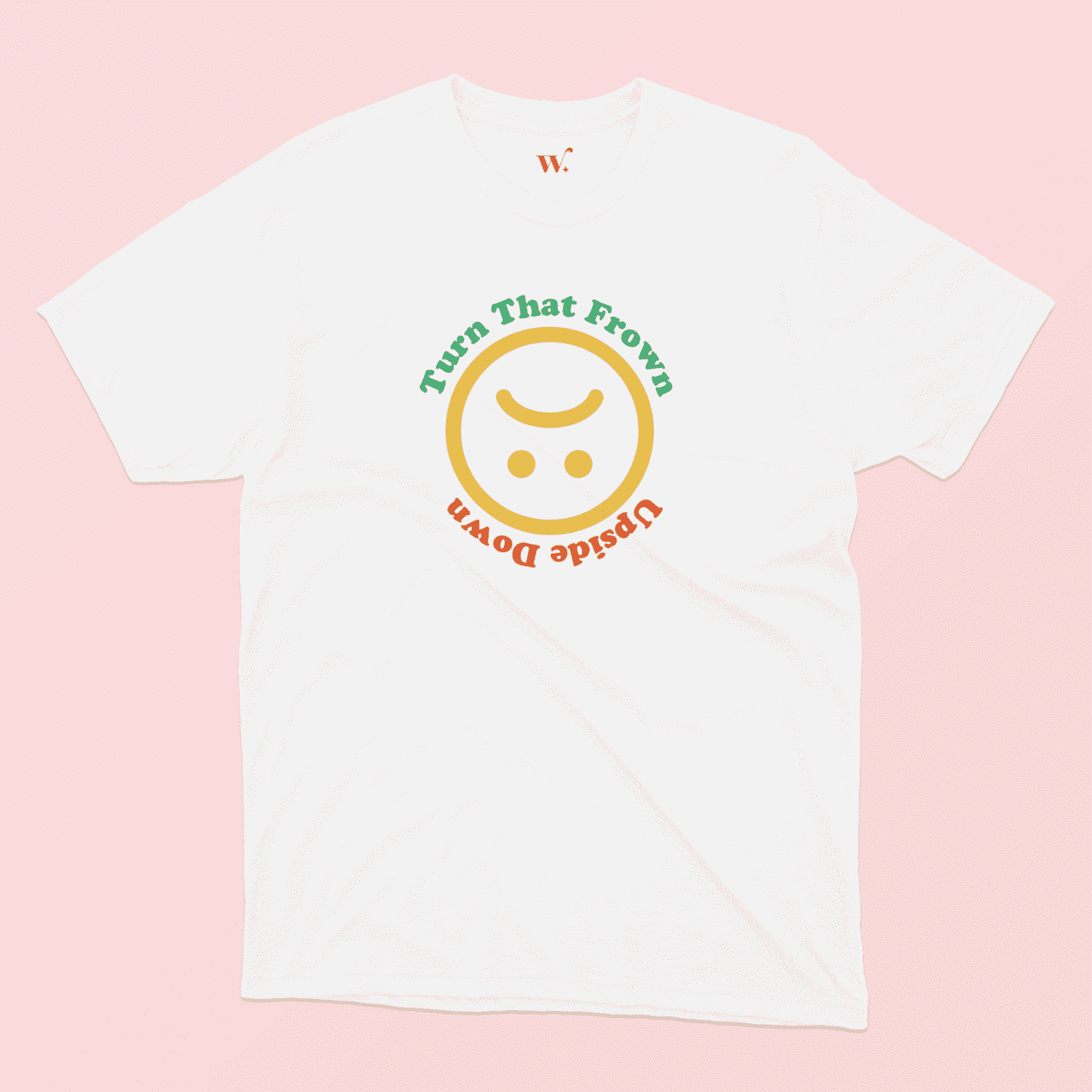 Turn that frown upside down illustrated t-shirt