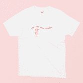 Pina Colada illustrated shirt in White on Pink Background
